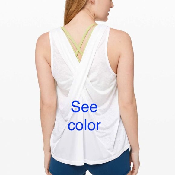 Lululemon Soul Stride Tank White / Natural trim Size 6 - Picture 1 of 10